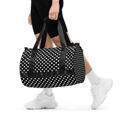 Cute Black With White Poka Dots Gym Bag